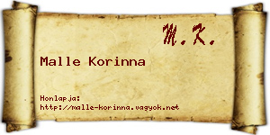 Malle Korinna névjegykártya